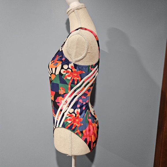 Farm Rio x Adidas Floral Abstract Swimsuit Size 16 - Picture 2 of 5